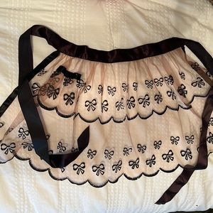 Vintage pink and black net apron